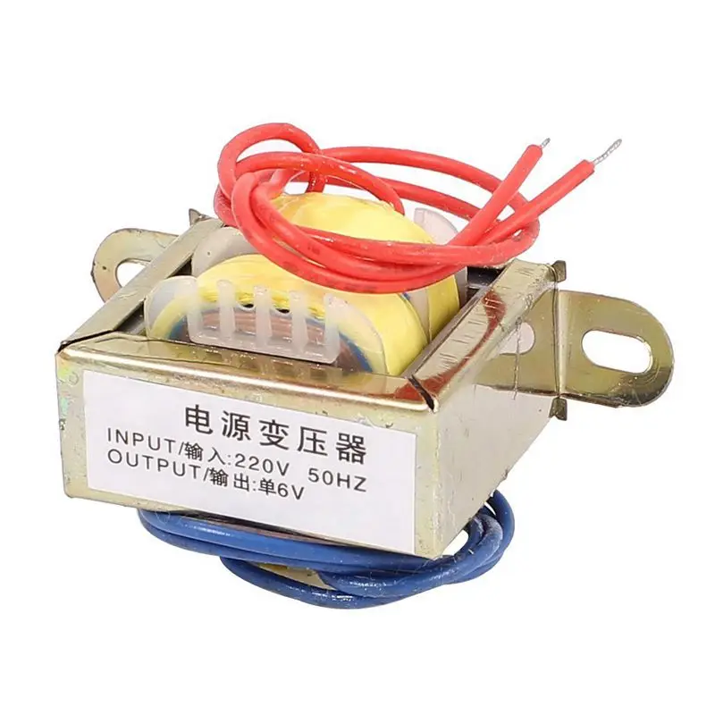 

220V 50Hz 6V Input Output Mounting Vertical Single-Phase EI Power Transformer