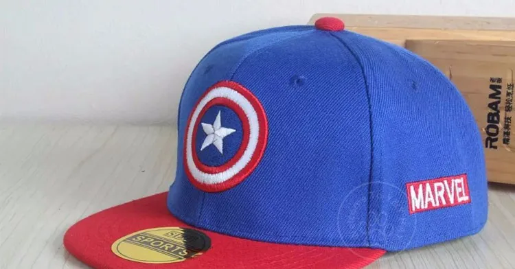 Весна Лето Snapback Кепка s дети бейсбольная кепка Marvel Мстители Капитан Америка Регулируемая косточка Snapback Кепка