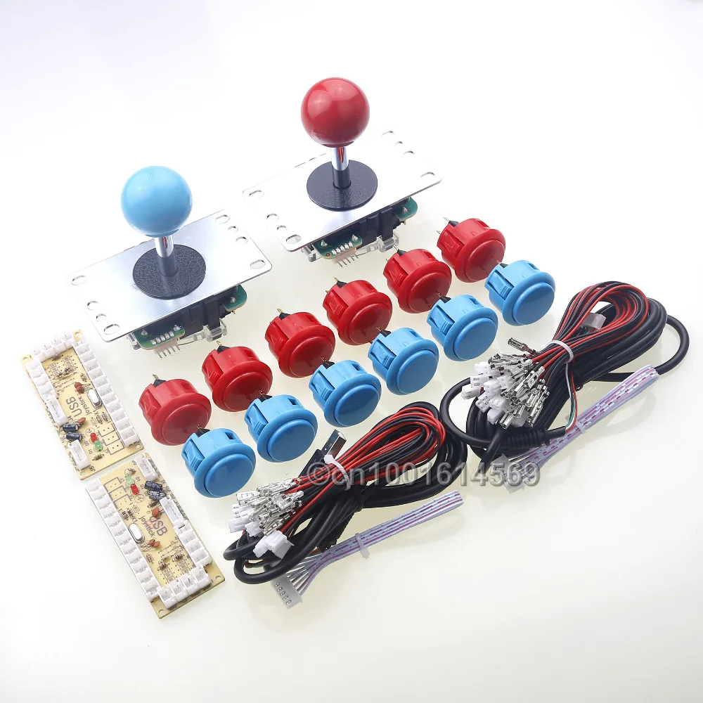 

Arcade DIY Kits Parts Bundle SANWA Buttons OBSF-30 Wires + 2 x Sanwa Arcade Joystick Cables + 2 x USB Encoder Board To MAME