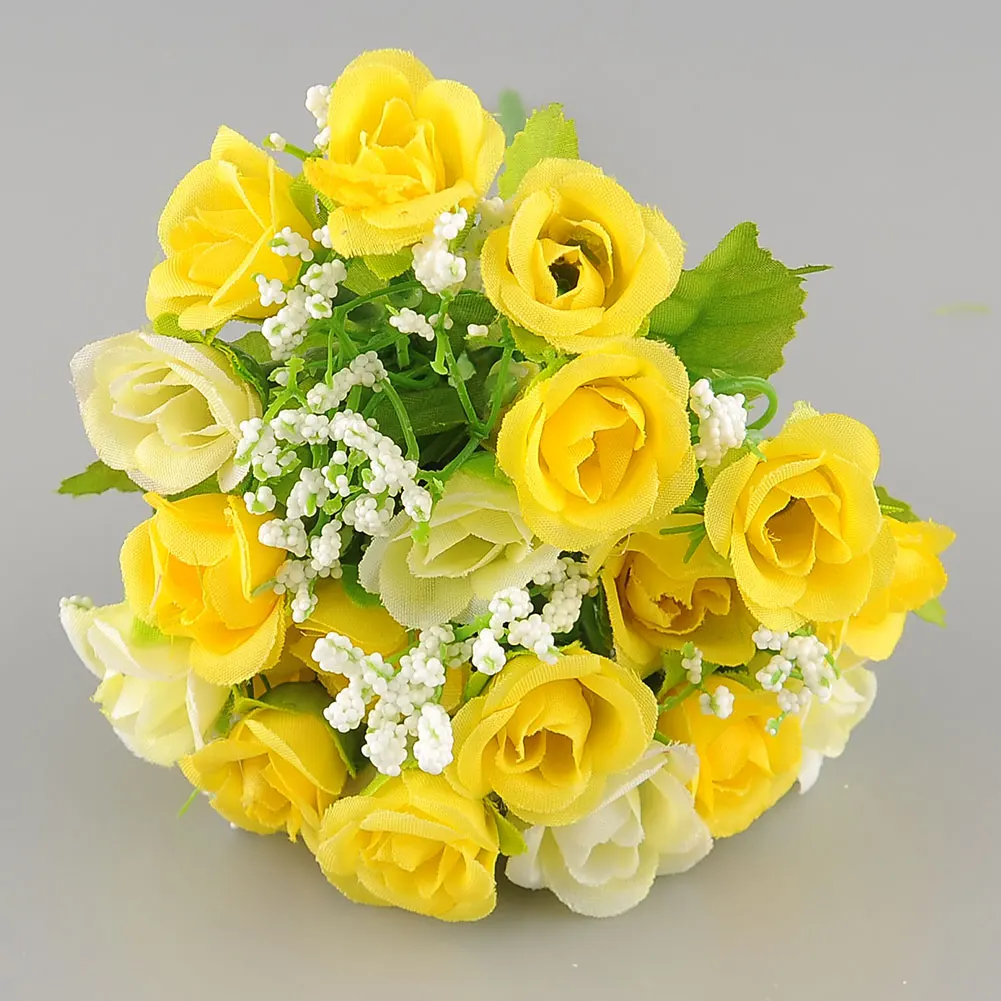 New Beautiful Elegant 21 Heads Artificial Mini Rose Bud Silk Aeproduct Getsubject