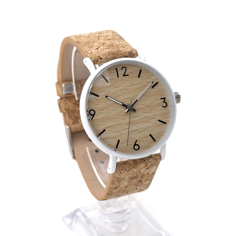 BOBO BIRD Luxury Men Watch Wood Quartz Watches Cork Strap Quartz Wristwatches relogio feminino C-E18