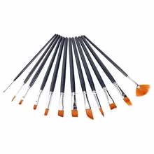 12 шт./компл. многоразмерные кисти для краски Профессиональный акварельный акрил, нейлон краска для волос масляная краска ing поставка инструмент для рисования кисточкой для школы