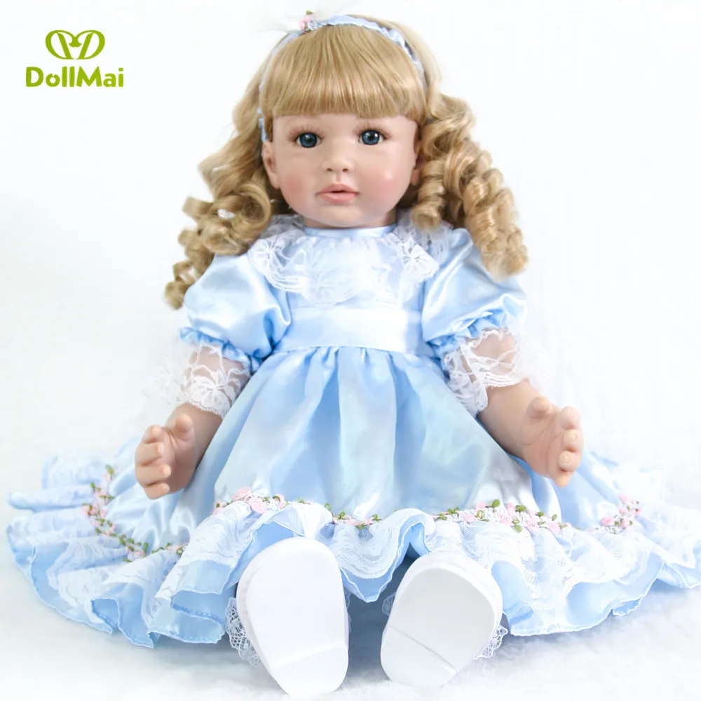 

DollMai 24"60cm Silicone Reborn Baby Doll Toys Lifelike real vinyl princess toddler girl doll child gift bebe alive reborn