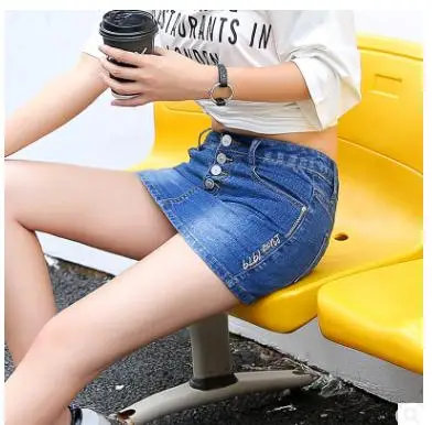 

Female Summer Denim Shorts Button Jeans Skinny Mini Skirt Short S/3Xl Dark Blue Womens Jeans Shorts Jeans Short Large Size J2247