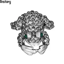 Exotic Frog Rhinestone Rings For Women Vintage Look Antique Silver Plated Animal Fashion Jewelry TR699