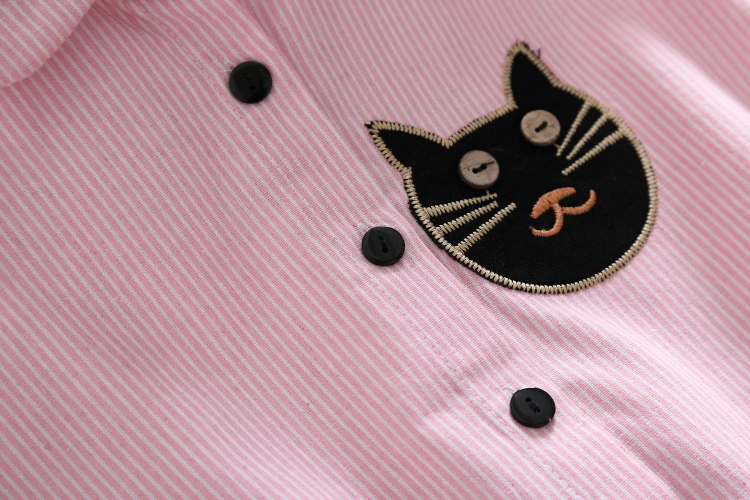 MSSNNG 2018 Spring Autumn Women Cat embroidery Dress Casual Trun-down Neck Long Sleeve Elastic Waist Dresses Dropshipping (22)