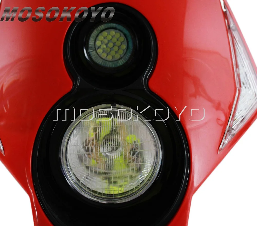 Красный Мотоцикл MX Enduro X2 головной светильник светодиодный индикатор светильник налобный фонарь для GasGas и EC300 HONDA CRF450 SUZUKI DRZ400