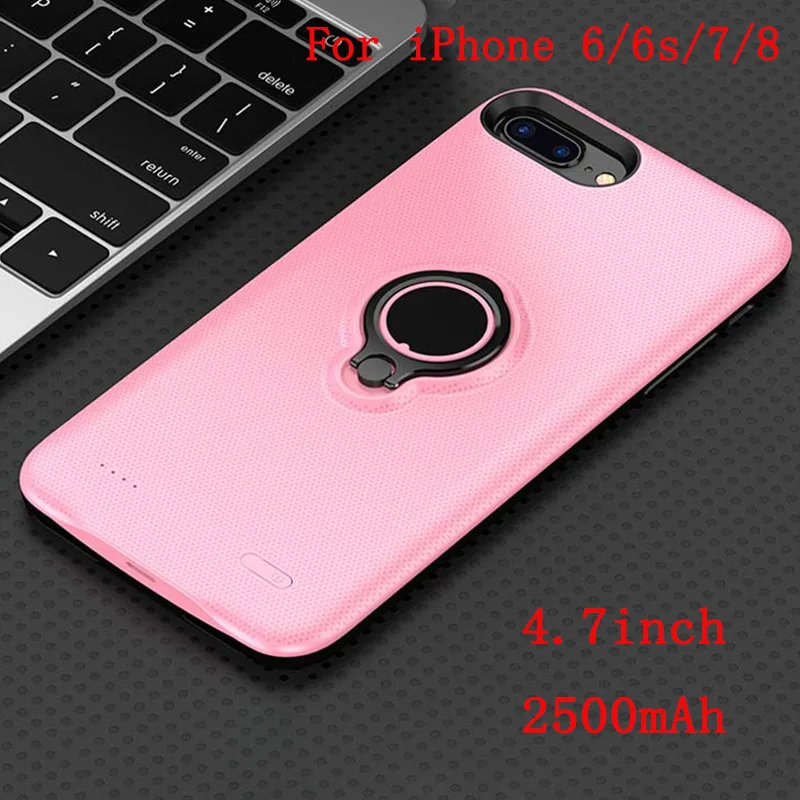 4.7 2500mah Pink 2500/3700/5000/7200 мА/ч, Батарея Зарядное устройство чехол для iphone 6 6s 7 8/6 6s 7 8 плюс Мощность банка порт для зарядки через чехол повербанк чехол для телефона - Цвет: 4.7 2500mah Pink