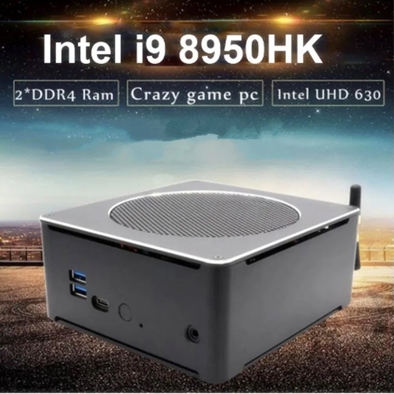 

EGLOBAL Game PC Intel i9 8950HK 6 Cores 12 Threads 12M Cache Nuc Mini PC Windows10 Pro HDMI AC WiFi BT 4K Mini Server Computer