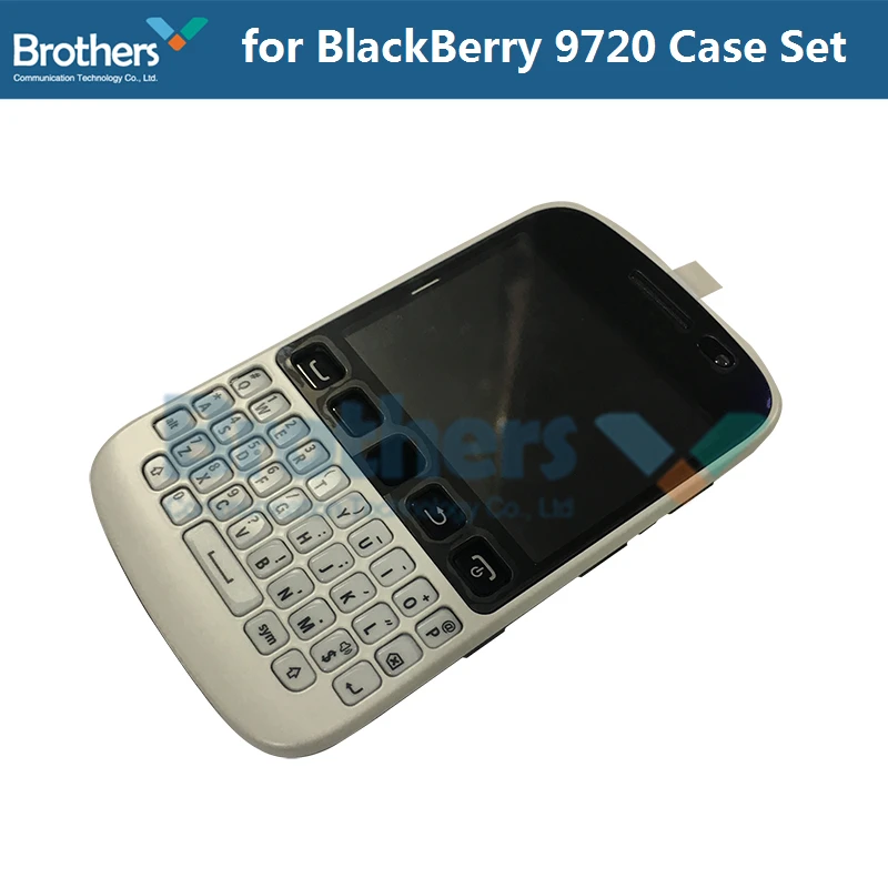 Full Set For BlackBerry 9720 Back Cover Battery Door Housing+Front Frame + Keyboard For BlackBerry 9720 Original Black White (4)