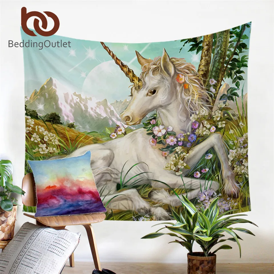 Aliexpress.com : Buy BeddingOutlet 3d Unicorn Tapestry ...