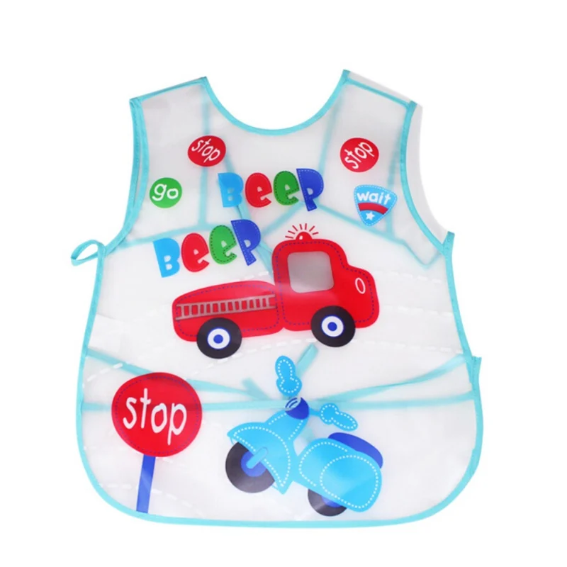 

Baby Kids Aprons Feed Food Baby Bibs Waterproof Cartoon Pattern Burp Cloths EVA Transparent Feeding Clothes