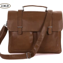 Augus винтажный коричневый кожаный портфель, модный коричневый бизнес-документ, сумка с пряжкой, верхняя застежка, сумка для ноутбука 7100B-2