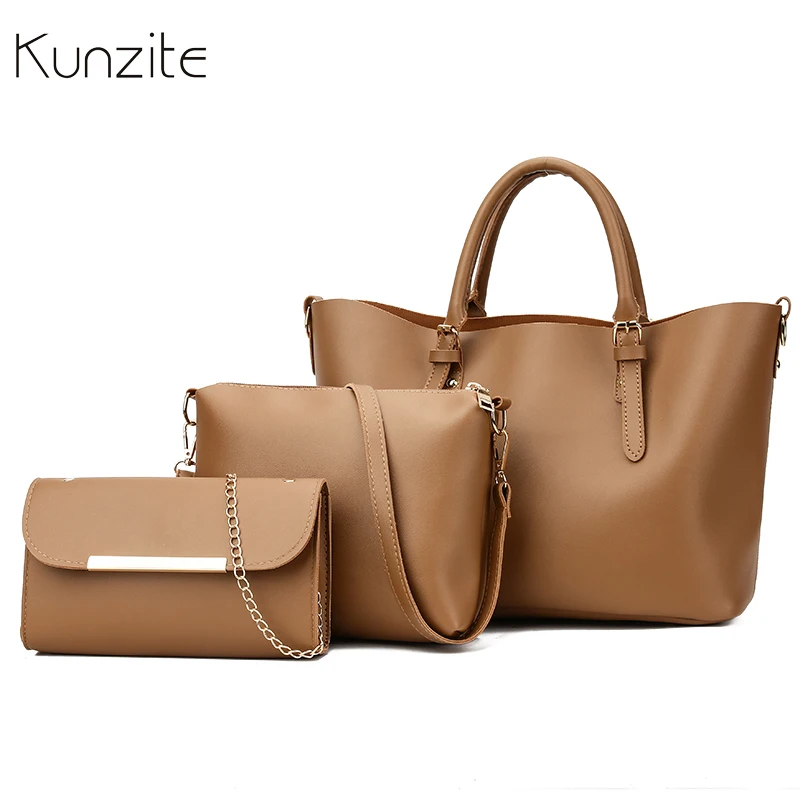 

3PCS Women Composite Bag Set Purses And Handbags Female Large Capacity Tote Messenger Bags Chains Ladies Shoulder Crossbody Bag