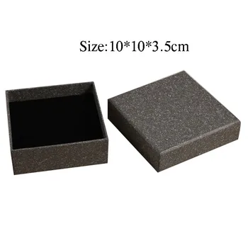 

10*10*3.5cm Box For Jewelry Free shipping wholesale 40pcs/lot Gray Jewelry Gift Paper Box Necklace Pendant Gift Packaging Boxes