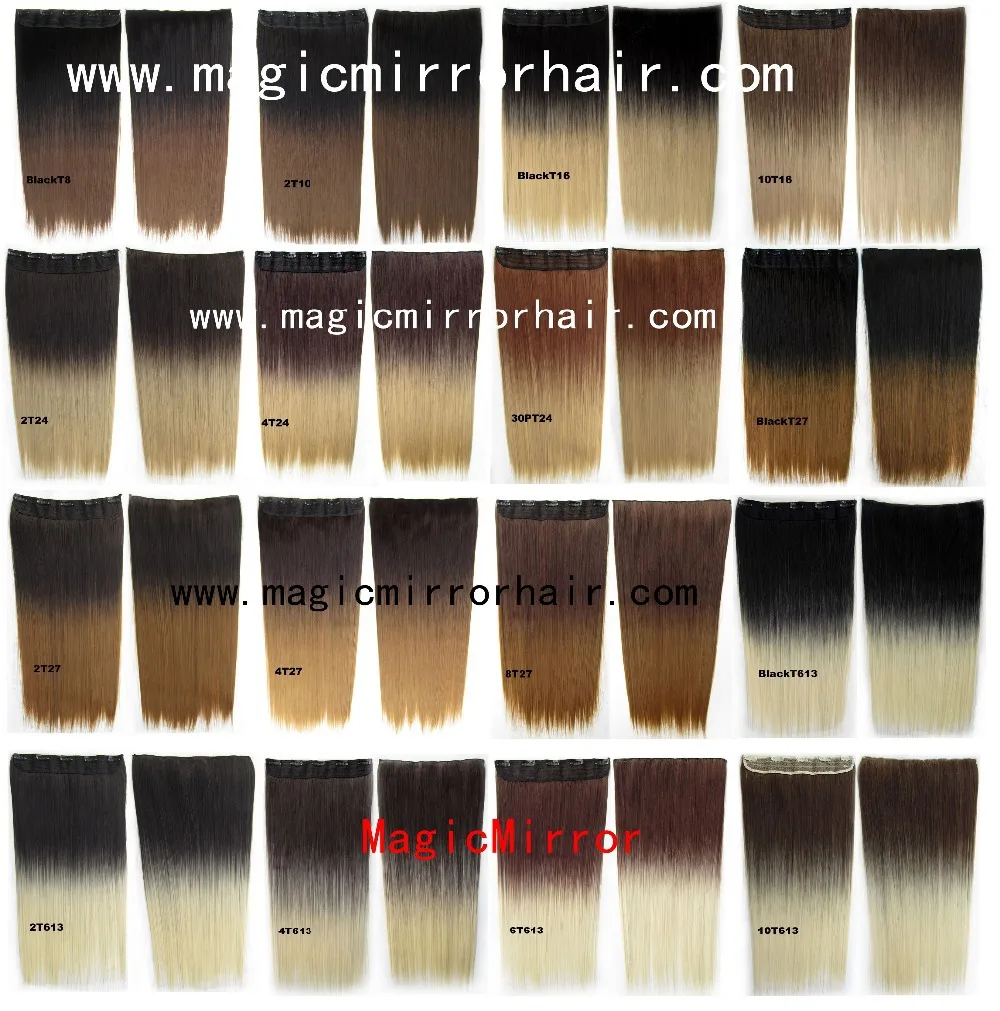 Biokap nutricolor macrolibrarsi colorati lunga riparati durata Dip Dye ombre hair Clip in on straight synthetic Color shade hairpieces