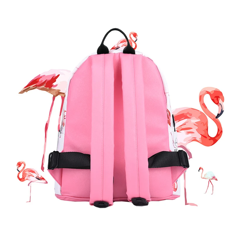 Животное птица Печать Прозрачный рюкзак женский из искусственной кожи школьный рюкзак сумка Фламинго Модный женский рюкзак