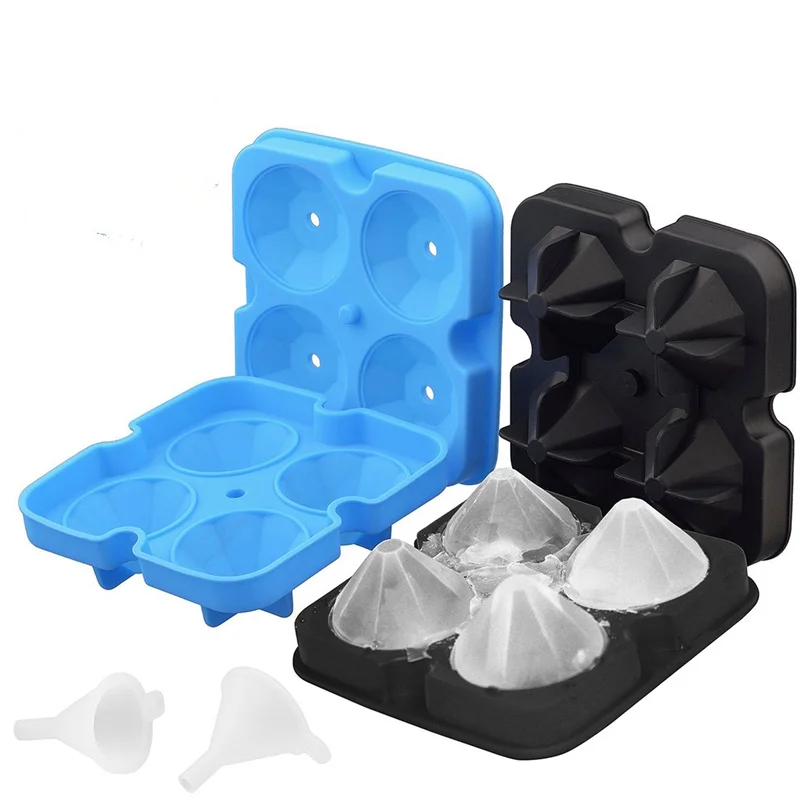 Goldbaking diamond ice формы ice cube лотков с Крышки Многофункциональный контейнеры для хранения льда с Воронки лабораторные