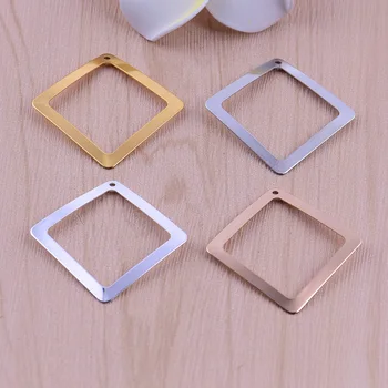 

10pcs/lot brass Square Earrings/necklace Hollow Out Fashion with one hole Charms DIY Pendants Jewelry For Women
