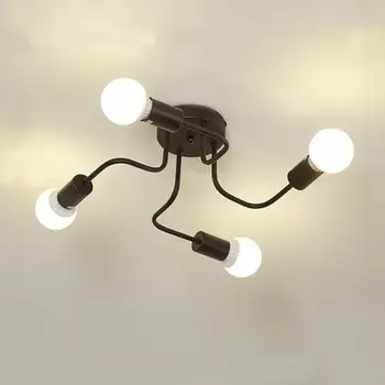 

Retro Industrial Loft Nordic Pipe Wrought Iron Ceiling Light 4 Heads Lamp for Home Decor Restaurant Dinning Cafe Bar Room