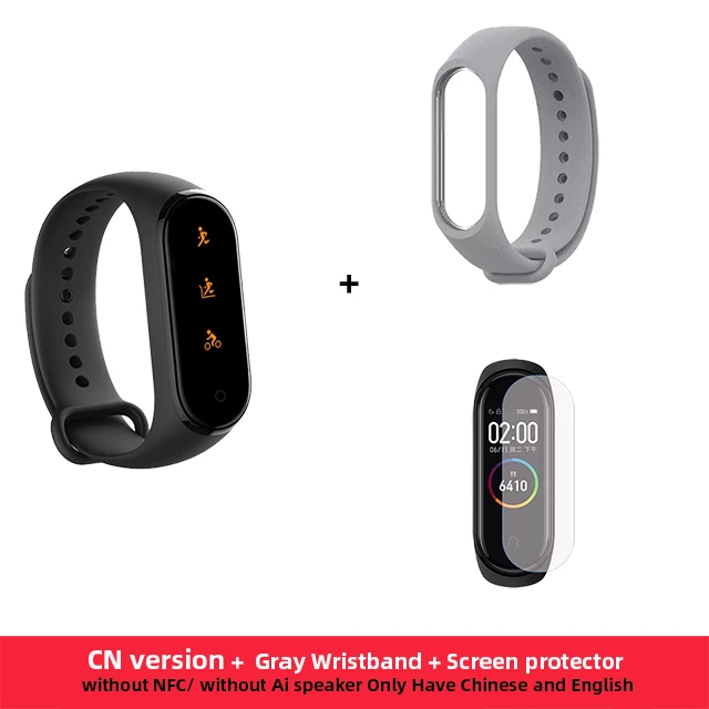 Оригинальные Смарт-часы Xiaomi mi Band 4 фитнес-браслет mi band 4 фитнес-трекер Шагомер Bluetooth 5,0 смарт-браслет Xiomi часы - Цвет: CN Gray