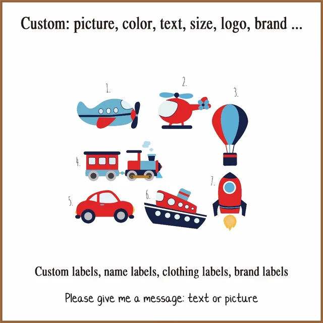 Custom name label, children's clothing label, ironing label, boy and girl tag, Means of