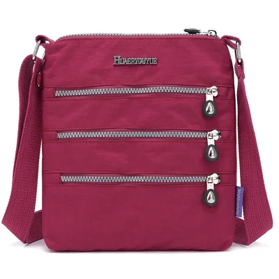 

Fashion Colorful Shopping Handbags!Hot Casual Women Small Nylon Shoulder&Crossbody bag All-match Solid Multi-zipper Flap Carrier