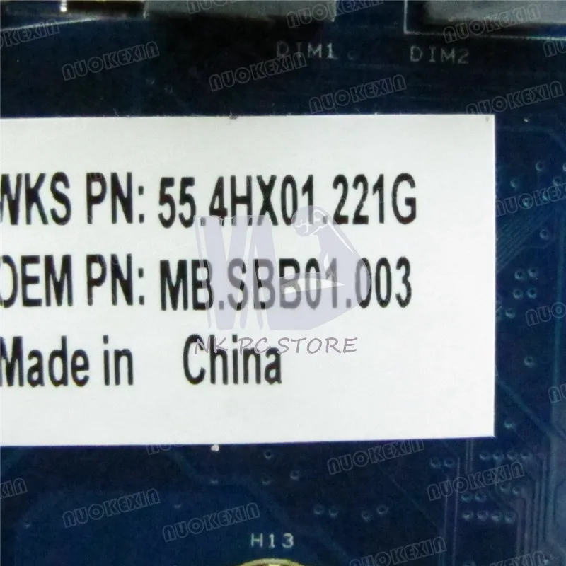 NOKOTION MB. SBB01.003 MBSBB01003 для acer aspire one 721 1551 Материнская плата ноутбука 48.4HX01.031 55,4 H X 01,221G DDR3