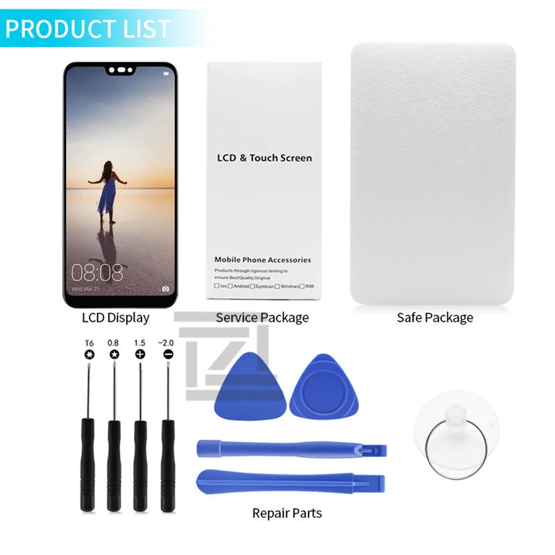 Для Huawei P20 Lite ЖК дисплей сенсорный экран дигитайзер в сборе Замена + рамка для HUAWEI