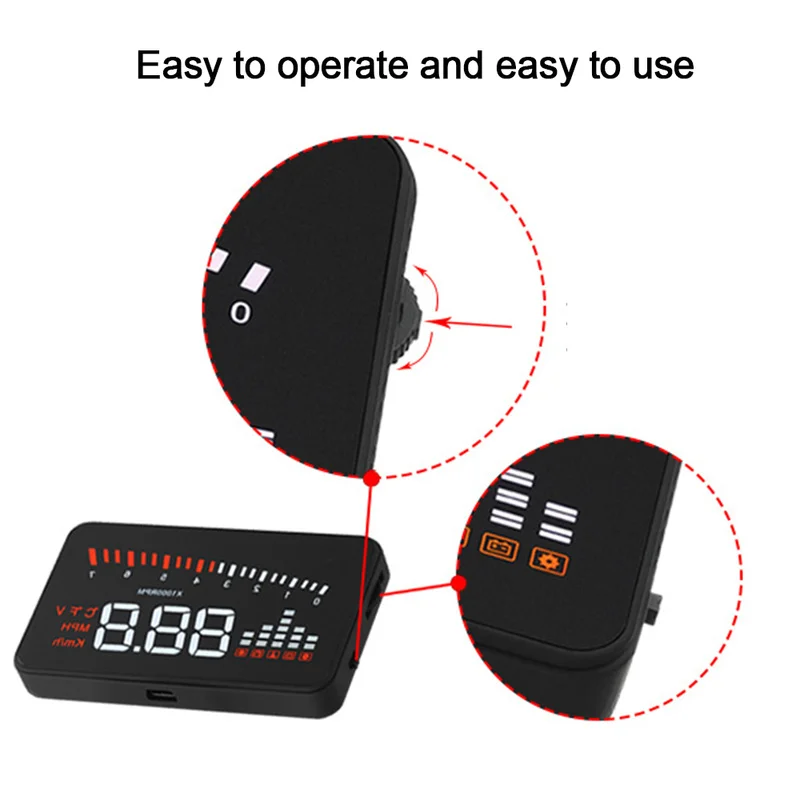 Car HUD Head Up Display OBD II EOBD Overspeed Warning System Projector Windshield Auto Electronic Voltage Alarm Car Accessories