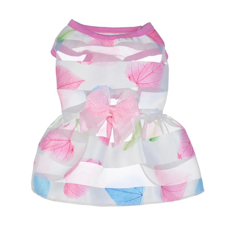 

Lovely Summer Puppy Dog Dress Spring Colorful Dog Cat Princess Skirt Dresses Bow-knot Pet tutu Dress Clothes Costumes