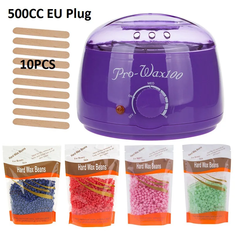 500cc парафин ручной воск машина для удаления волос инструмент Эпилятор нагреватель горячий воск Спа Ручной Эпилятор ноги воск машина с 4 воском Dropshipp - Цвет: Purple EU Plug