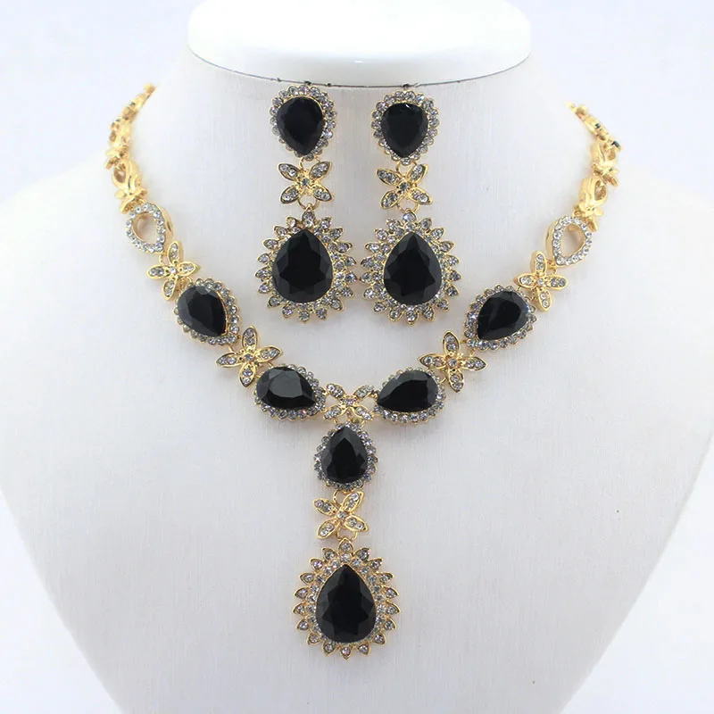 Jiayijiaduo набор из ожерелья и сережек золотого цвета, африканская женская мода, высокое качество, наборы свадебных ювелирных изделий, подарок на день Святого Валентина, вечерние - Окраска металла: 2