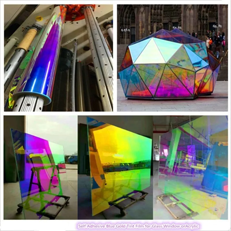 

Various widths can choose rainbow color one-way decorative window film; home office club Self Adhesive privacy glass stickers