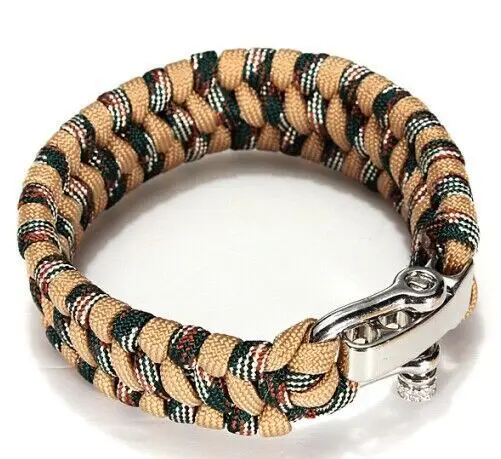 

JKJ 7in1 Umbrella Rope Chain Knife watch Outdoor Fire Outter Multifunctional Hand Rope Camping Adventure Bracelet