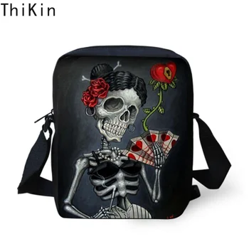 

THIKIN Women Messenger Bags Punk 3D Skull Small Cross-body Bag Ladies Mini Shoulder Bag for Girls Bolsas Carteras Mujer Marca
