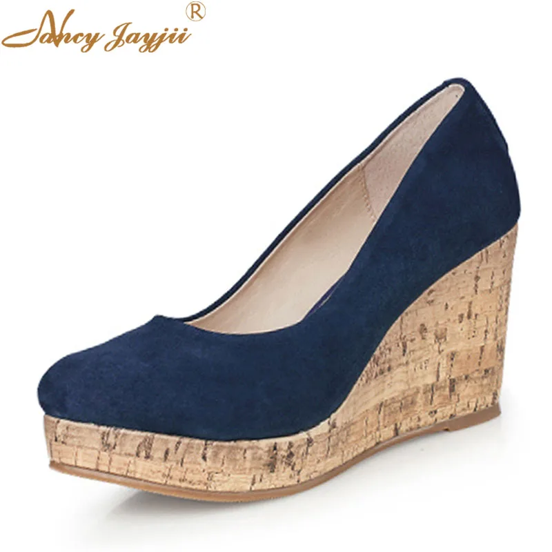navy blue wedge dress shoes