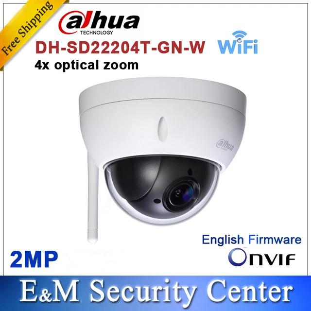 

Original English Dahua SD22204T-GN-W WiFI IP 2MP Network Mini PTZ Dome 4x optical zoom wireless Camera SD22204T-GN-W with Logo