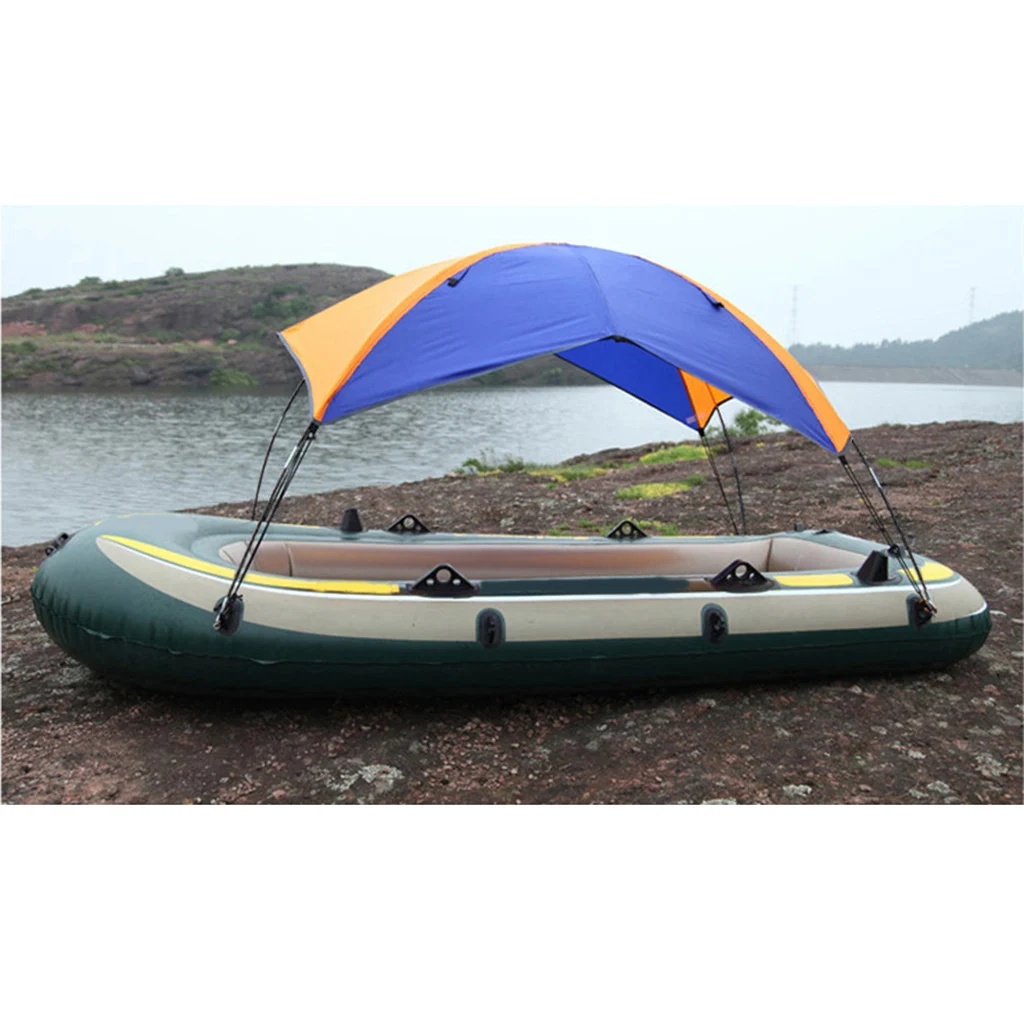 2-person Inflatable Boat Sun Shelter Awning Top Cover Fishing Tent Sun Shade for Marine Canoe Kayak Boat Dinght Accessories