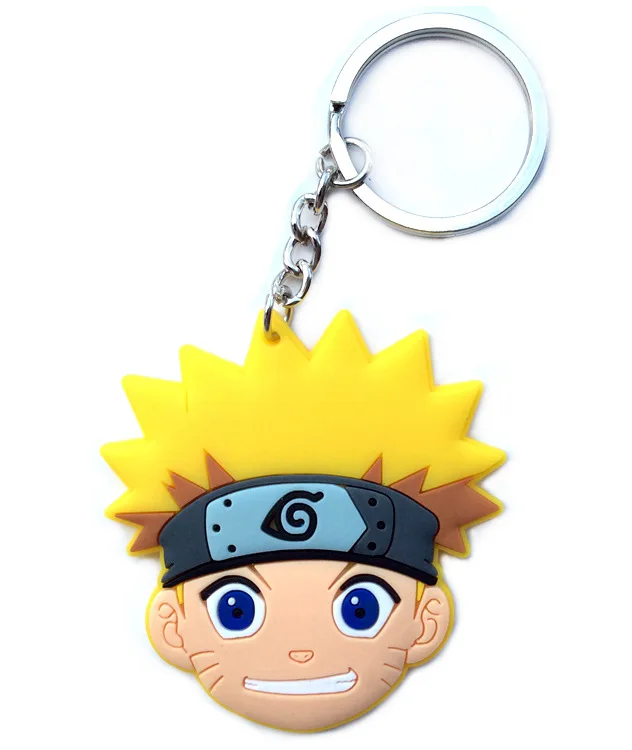 

20pcs/lot PVC Naruto Uzumaki keychain llaveros para mujer key chain ring blister card gift for kids mazinger kuromi bag charm