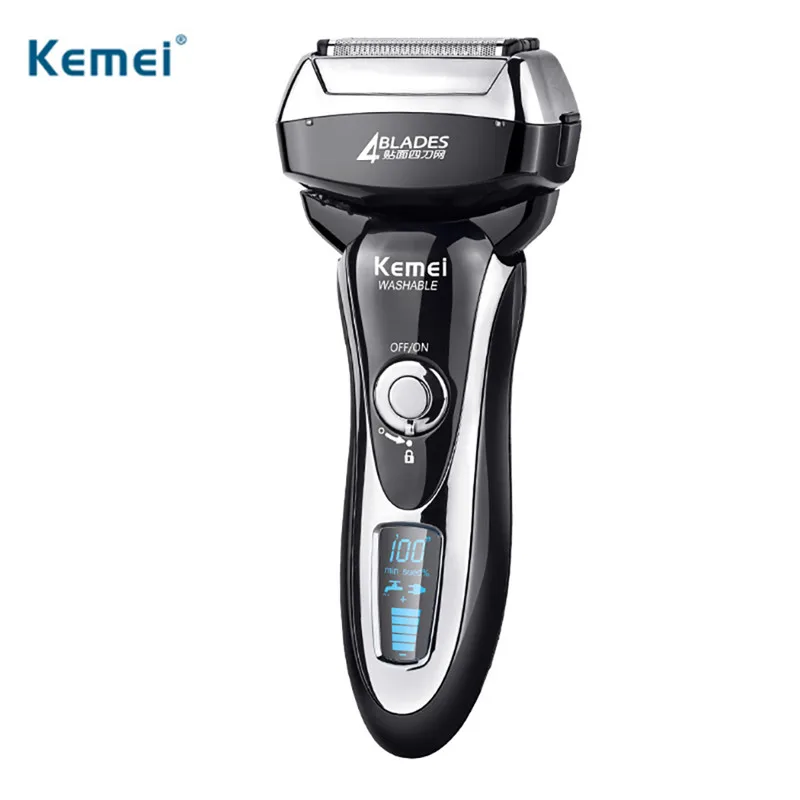 

Kemei Electric Shaver 4 Blades Waterproof IPX6 LCD Display Rechargeable 4D Floating Shaving Razor For Men Face Care