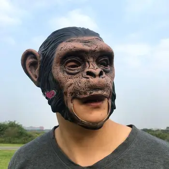 

Gorilla mask Halloween Latex Mask headgear gorilla big ear monkey Deng Chao with gorilla head