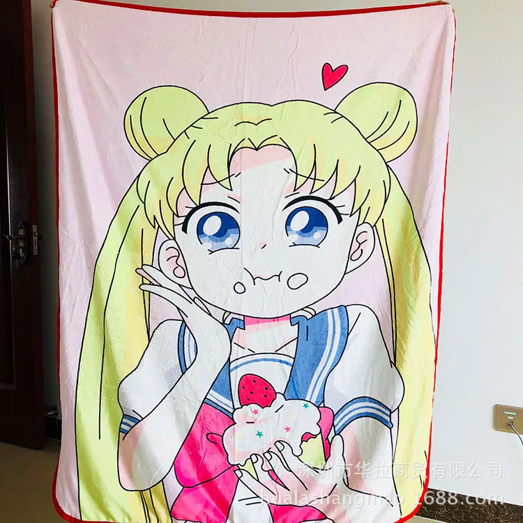 1 шт., Sailor Moon Luna, аниме одеяло, плюшевое, marty, бархатное, теплое, украшение, мягкая кровать, для дома, плед, для дивана, s, подарки для взрослых, новинка