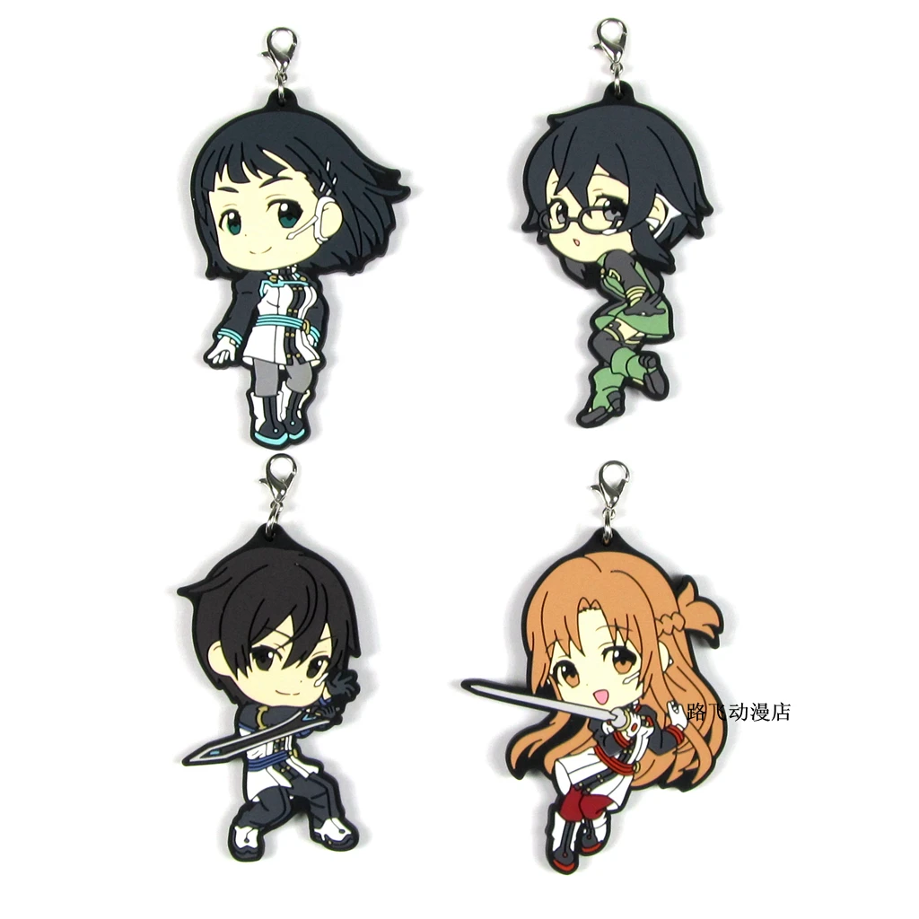 Аниме меч искусство онлайн резиновый брелок Kirigaya Kazuto Yuuki Asuna Suguha Asada Shino фигурку