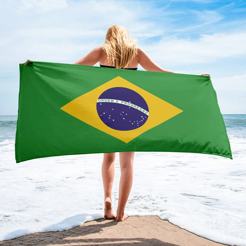 Brazil Flag Beach Towel_副本