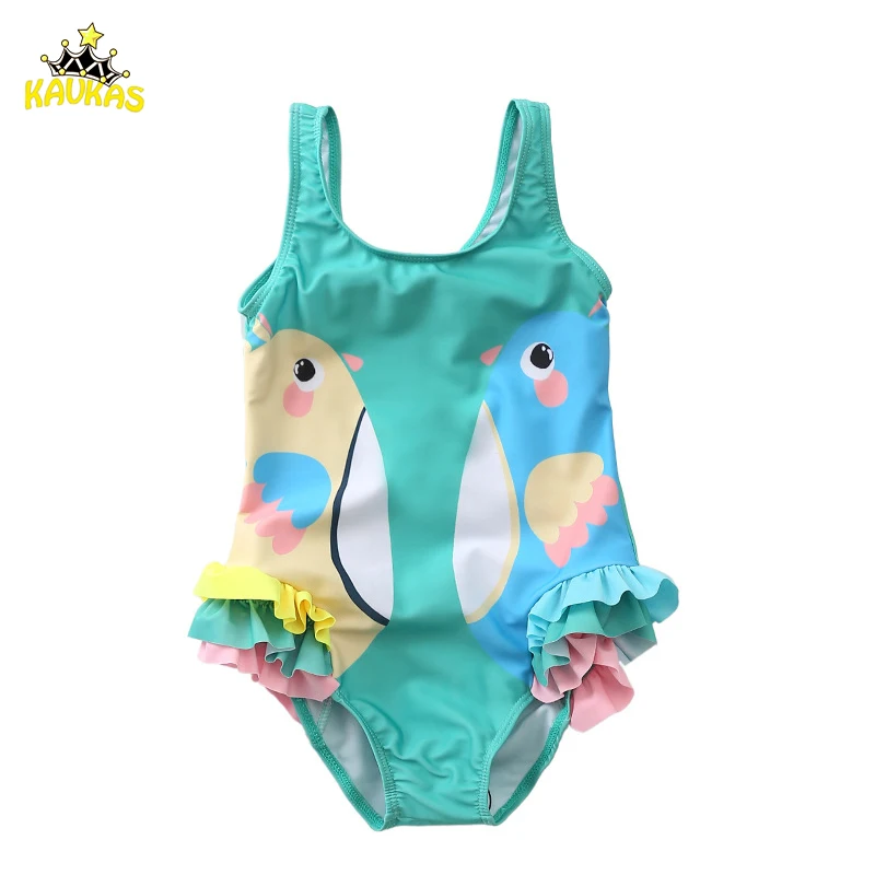 

KAVKAS Baby Girl Bowknot Swimsuits Cartoon Printed Bathingsuit Beachwear Infant Girl Summer Swimsuit Children One Piece Bodysuit