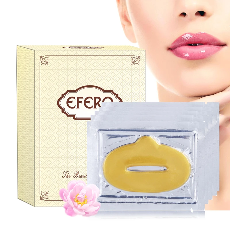 

EFERO 15pack Gold Lip Mask Enhancer Crystal Collagen Lips Mask Pad Lip Scrub Anti Wrinkle Moisturizing Comsmetic Beauty Lip Care