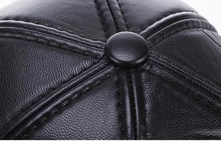 Новые красивые осенние кожаные мужские Бейсбол Кепки из искусственной кожи зимние мужские Бейсбол шляпа Утепленная одежда солнцезащитный крем зима Шапки 10 шт./лот