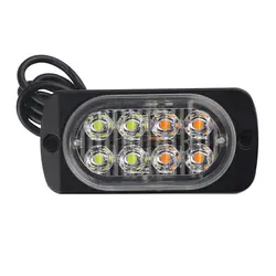 12 V-24 V белый + желтый ультра-тонкий 8LED внедорожник боковая лампа грузовых автомобилей проблесковым маячком боковая лампа