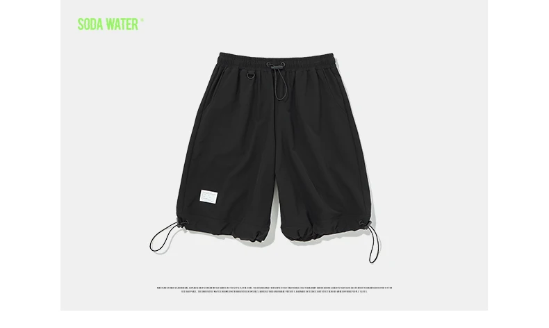 SODA WATER Drawstring шорты 2019 Лето уличный стиль Свободные повседневные Шорты однотонные шорты Swag Хип-хоп шорты с эластичной резинкой на талии 9317 S